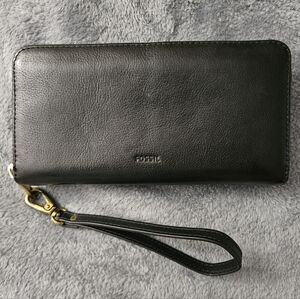Black Fossil Wristlet